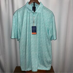 NWT Donald Ross Mens Sport Fit Eugene Polo - Sea Glass/White - Size XL